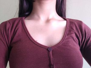 Brown Full Sleeves Crop Top