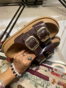 Brown Buckle Sandals