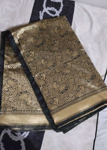 Black Banarasi Silk Saree....
