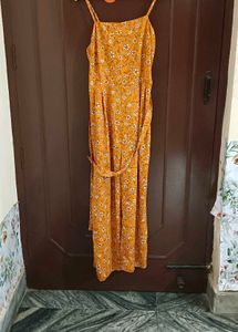 Orange Jumpsuit With Attached Belt