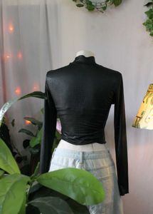 Black Mock Neck Top