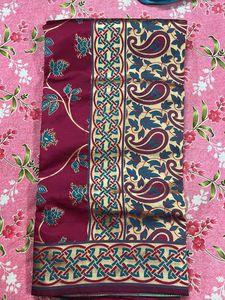 Elegant Maroon & Gold Saree