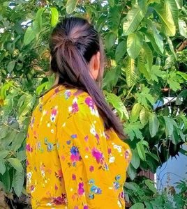 Floral Print Yellow Top