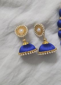 Handmade Silk Thrd Necklace, Earrings Set,Colou
