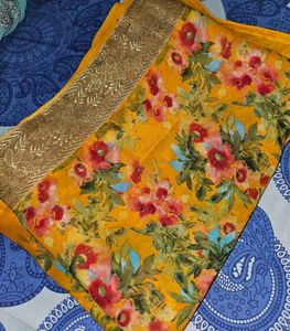Floral Yellow Saree