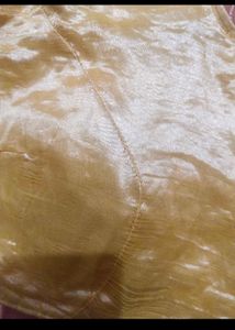 orange saree Gold Shimmer Blouse