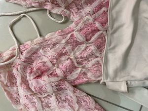 Pink Lace Long Sleeve Top