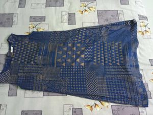 Blue Geometric Print Sleeveless Dress