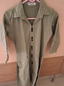 TOUS Olive Green Button-Down Dress