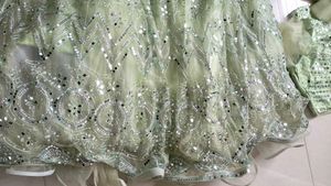 Heavy Mirror Work Light Green Lehenga