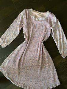 Floral Pink Long Sleeve Dress