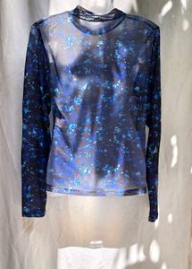 21510. Blue Patterned Top