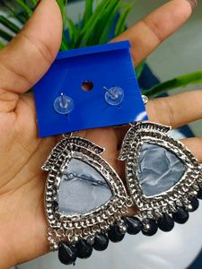 Black Oxidised Earrings