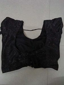 Black Colour Shinny Blouse Festive Wear