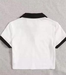 White &amp; Black Polo Top