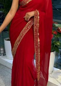karwachauth saree with free plate