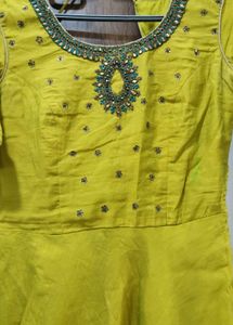 Festive Long Ethnic Dress With Pant