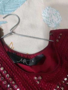 Maroon Embroidered Kurti