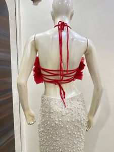 Floral Top and Pearl Skirt Set