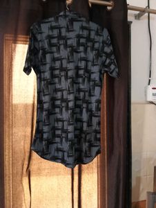 Abstract Print Short Sleeve Shirt For Men