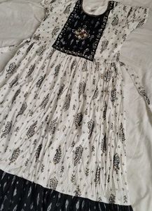 White Mirror Work Frock