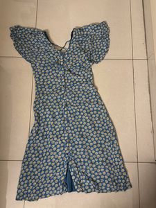 Blue Dress With Sunflower Print - Veromoda Brand