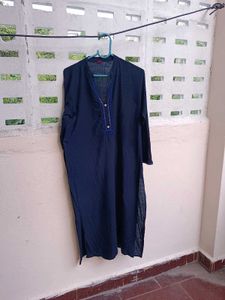 Navy Embroidered Kurti
