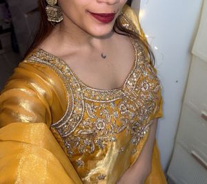 yellow heavy design sharara