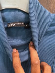 Blue Sleeveless Midi Dress