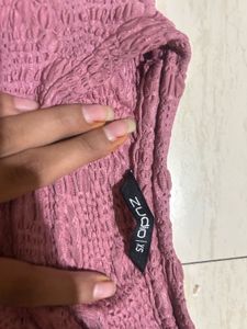 Pink Zudio Smocked Top (XS)