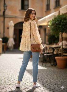 Yellow Floral Bottleneck Top