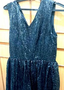 Sequins Black Party/ Engagement Full Length Gown