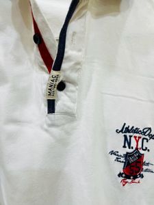 White Collar Tshirt For Men