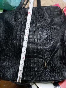 Genuine Leather Bag In Crocodile Pattern