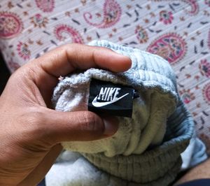 Grey Nike Joggers with Paisley Side Print