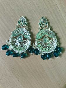 Elegant Green Stone Earrings