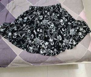 Floral Ruffle Mini Skirt