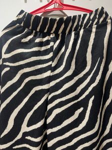 Zebra Print Wide Leg Pants