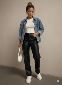 Black Faux Leather Pants