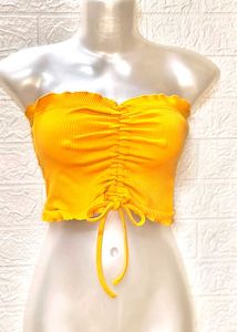 New Unused Piece Shein Yellow Tube Crop Top