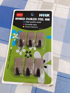 New Adhesive 6 Pc Steel Hook