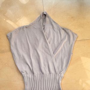 Elegant Gray Pleated Dress