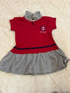 Red &amp; Navy Nautical Dress for girl baby