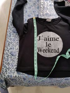 Black Veromoda 'J'aime le Weekend' Top