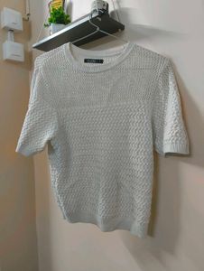 White Knit Tee