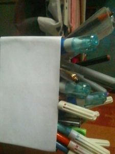 Handmade Cardboard Pencil organizer With Watch