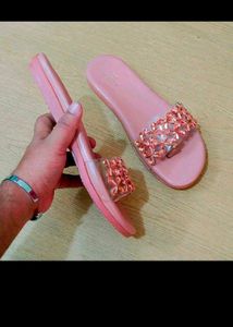 Pink Embellished Flats