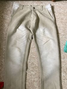 Beige Straight Leg Pants