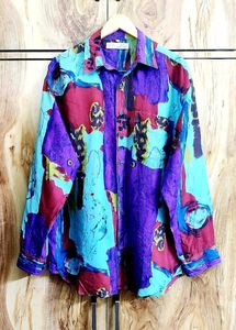 Abstract Print Button-Up Shirt size-44