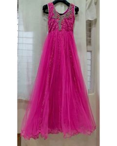 Silk And Net Pink Gown